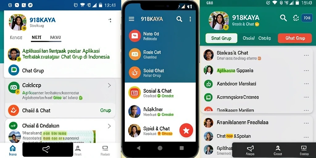 Tampilan antarmuka <strong>918KAYA</strong> menampilkan fitur chat grup yang intuitif.