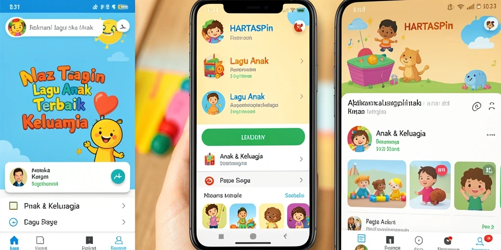 Tampilan antarmuka HARTASPIN dengan fitur Lagu Anak yang menarik.