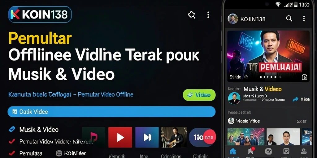 Tampilan antarmuka KOIN138 saat memutar video offline.
