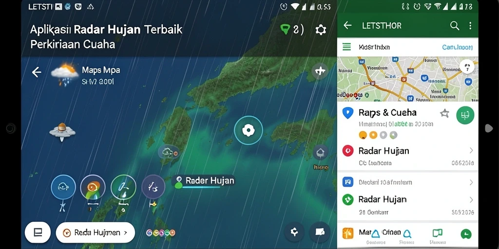 Tampilan antarmuka LETSTHOR menampilkan peta hujan yang jelas.