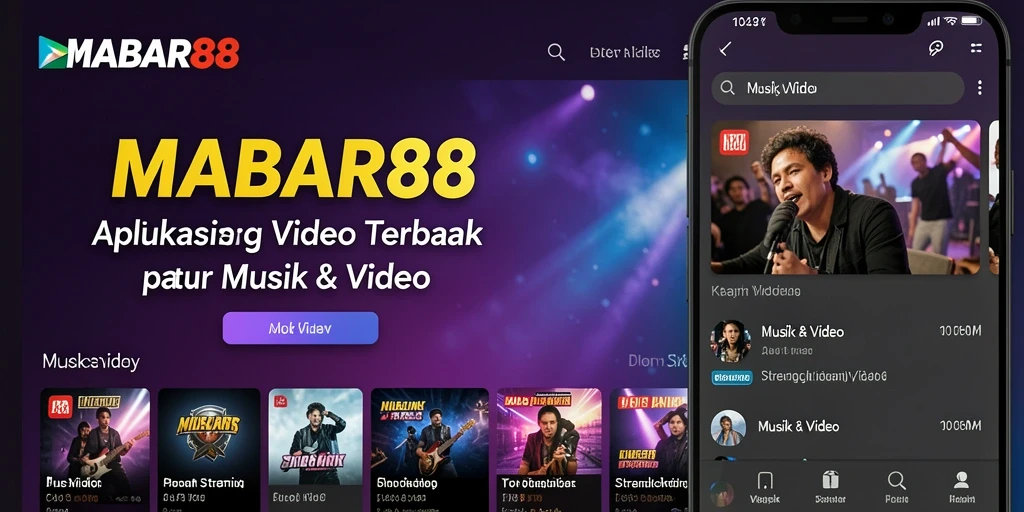 Tampilan antarmuka MABAR88 dengan berbagai pilihan video musik.