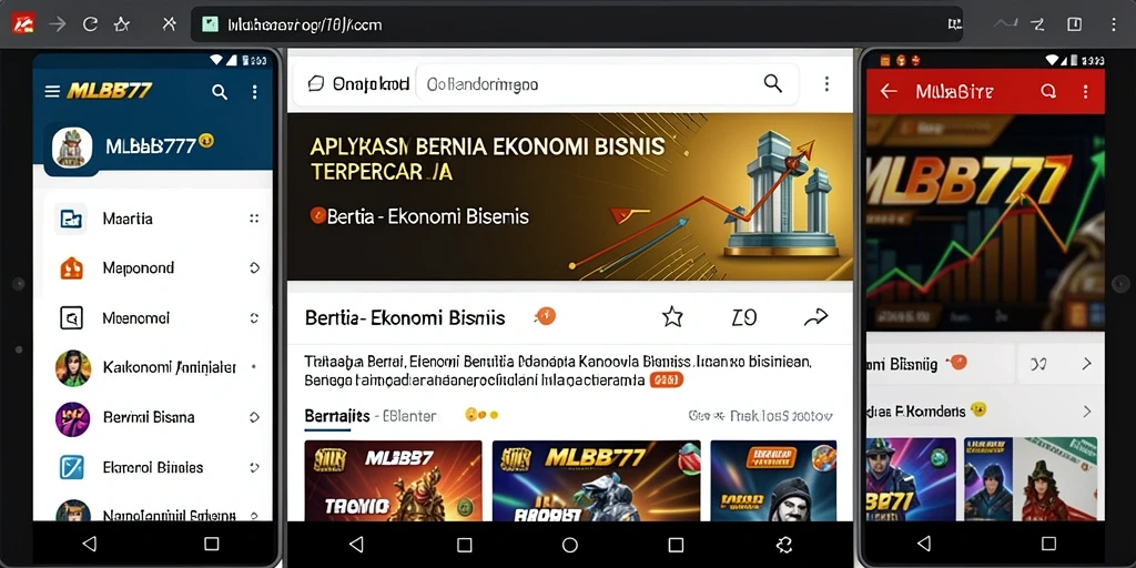 Antarmuka aplikasi MLBB777 yang menampilkan berita ekonomi terkini.
