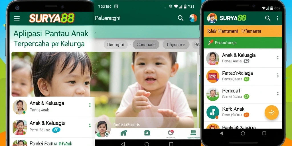 Antarmuka SURYA88 yang ramah pengguna untuk Pantau Anak.