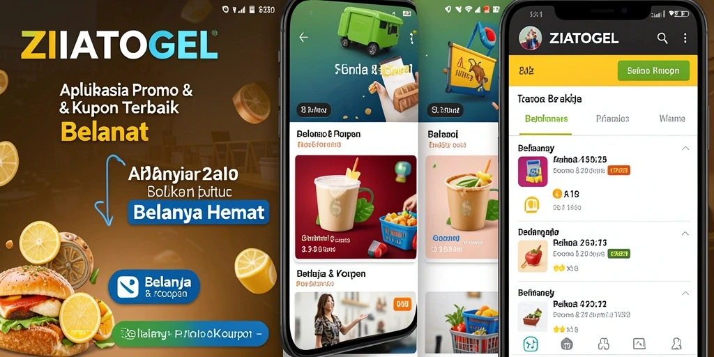 Tampilan antarmuka ZIATOGEL dengan berbagai pilihan kupon.